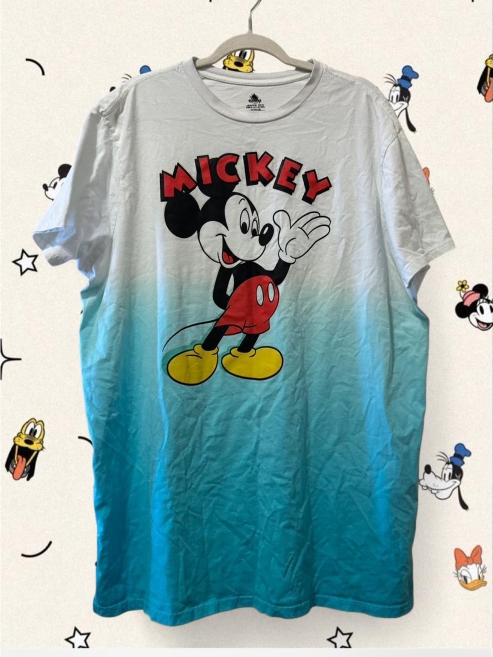 Mickey Mouse Ombre Graphic Tee - White to Blue